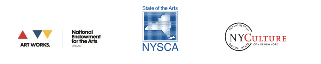 National Endowment for the Arts logo, NYSCA logo, NYCulture logo