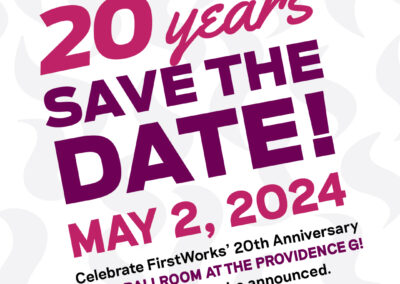 Save the Date for FirstWorks’ 20th Anniversary Celebration!