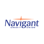 Navigant Credit Union logo in blue text with an orange mod crossed lines in the form of a four pointed star above the letter I
